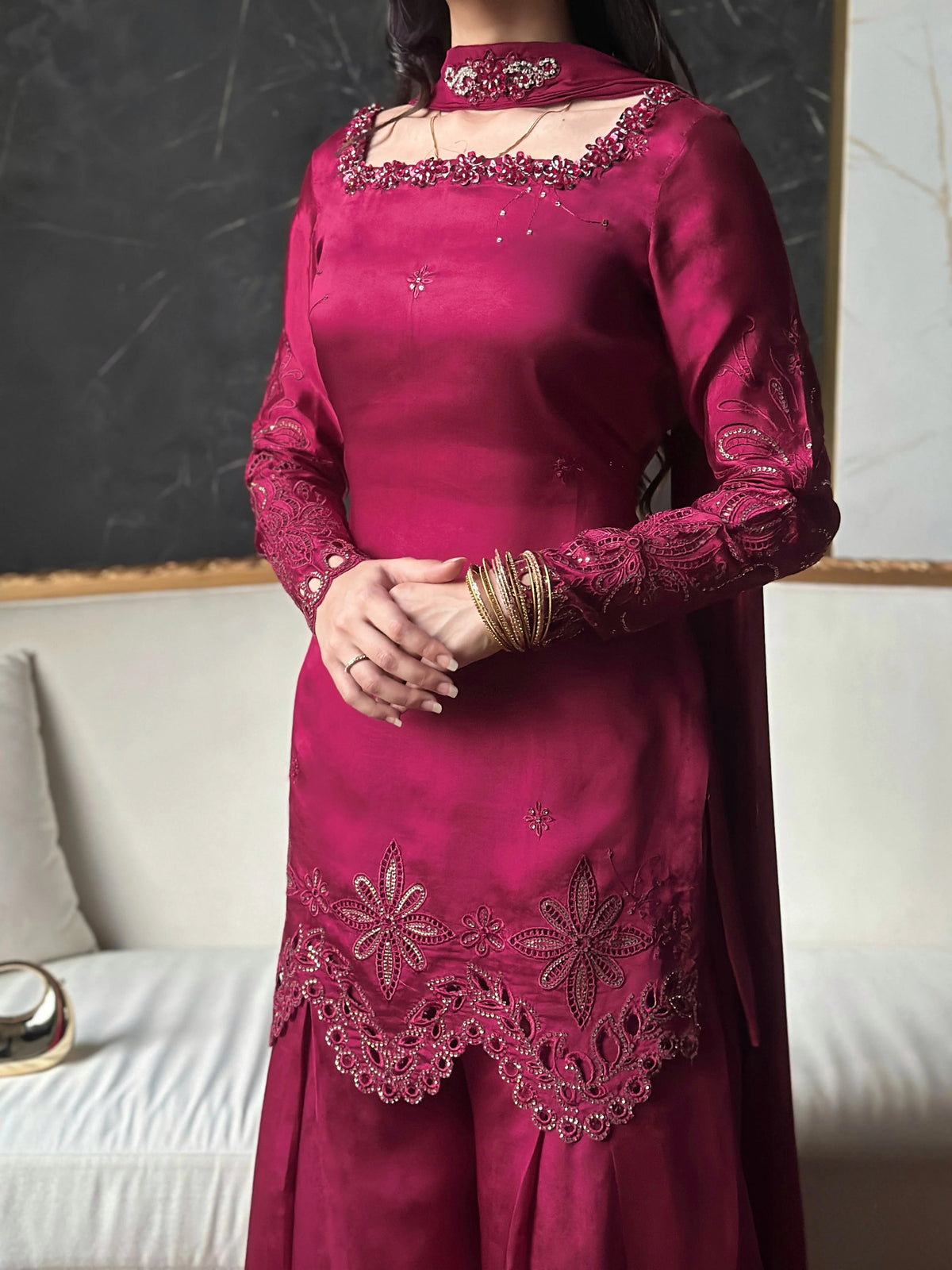 Berry - Intricate hand-embellishment and embroidery on Pakistani pret – SCHEREZĀDE